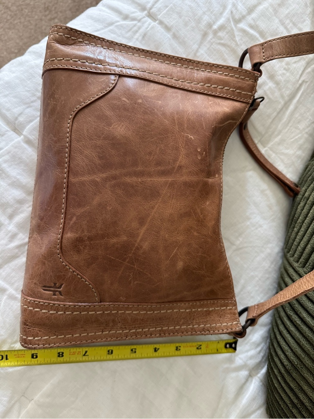 Frye Cognac Leather Crossbody Bag with Adjustable Strap - Picture 3 of 5
